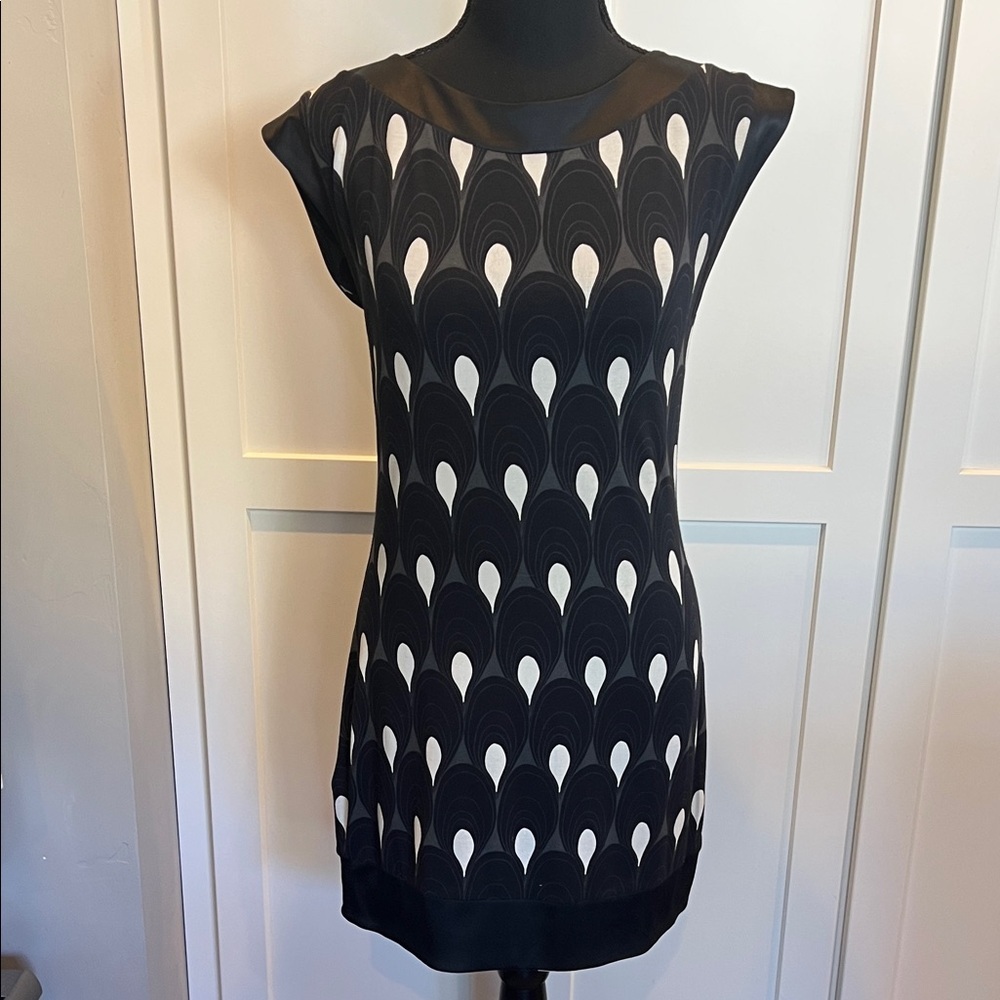Express Black and White Patterned Mini Dress Size XS